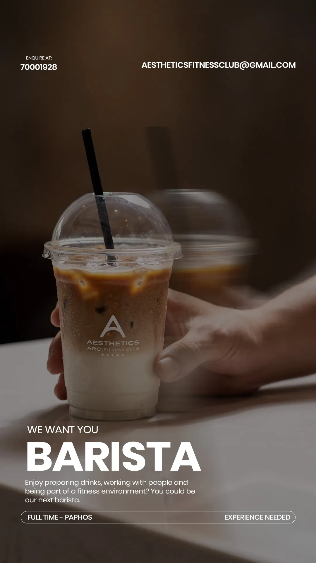 Barista — now hiring at Aesthetics Arc